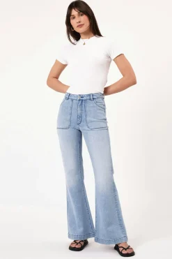 Rolla's Jeans|Rolla's Eastcoast Flare Faded Blue - Light Vintage Blue