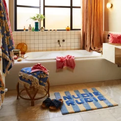 Sage & Clare Bath Mats|Sage & Clare Ira Nudie Rudie Bath Mat - Blue Jean