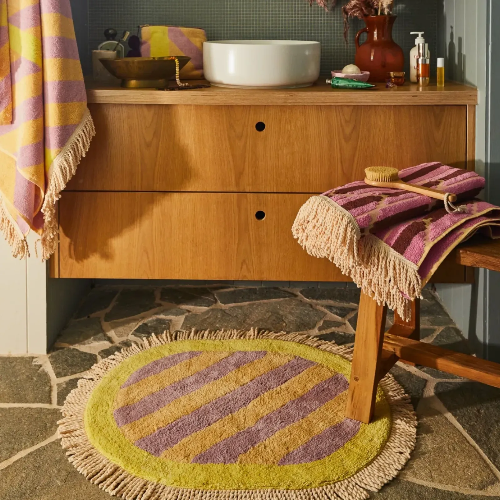 Sage & Clare Accessories|Bath Mats|Sage & Clare Jarita Bath Mat - Mauve