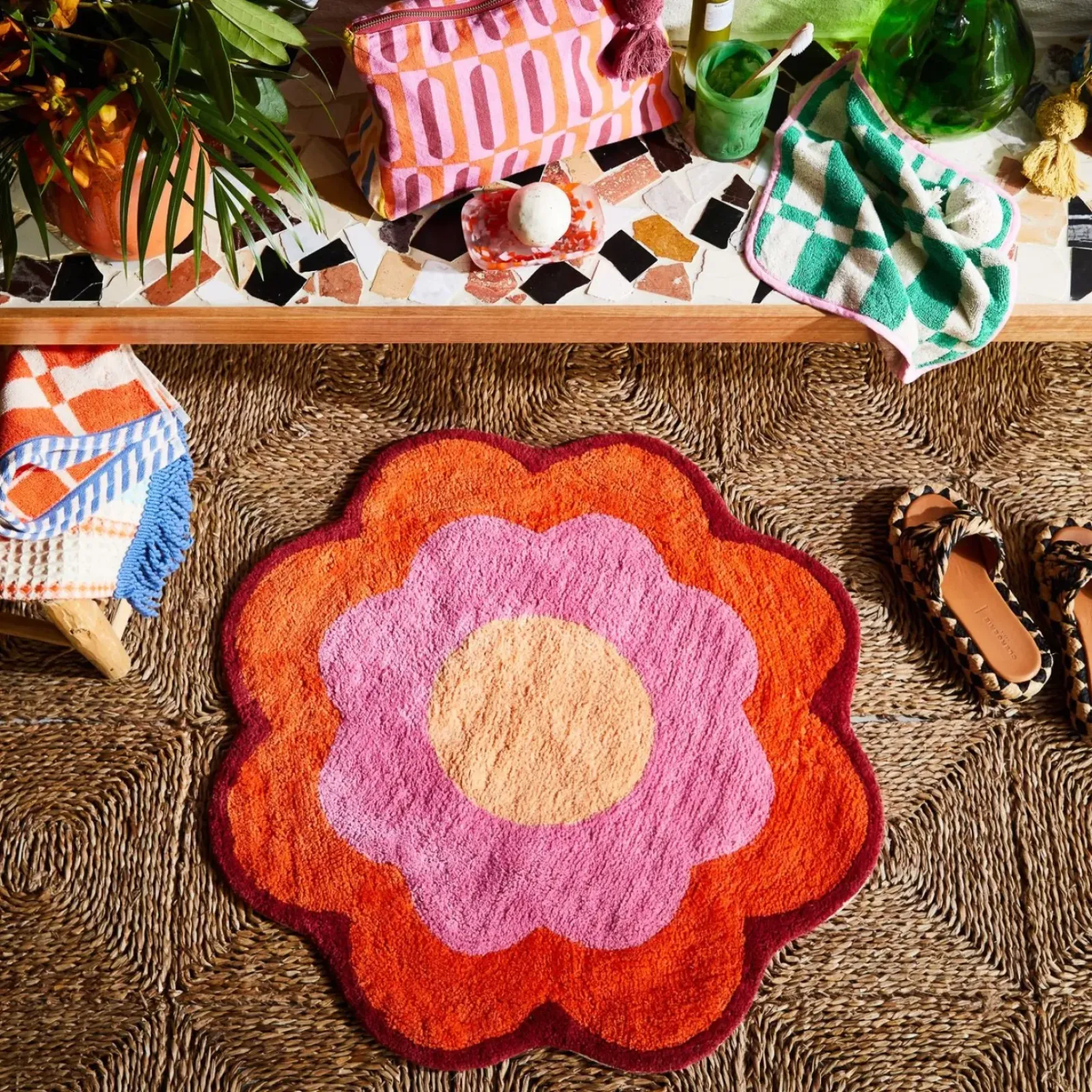Sage & Clare Bath Mats|Sage & Clare Kiska Bath Mat - Dahlia