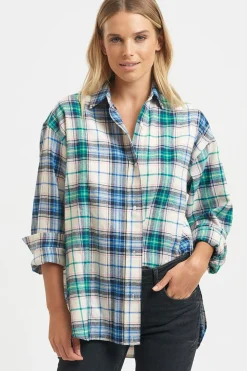 Shirty Clothing Tops|Shirty The Classic Flannel Shirt - Blue Green Combo