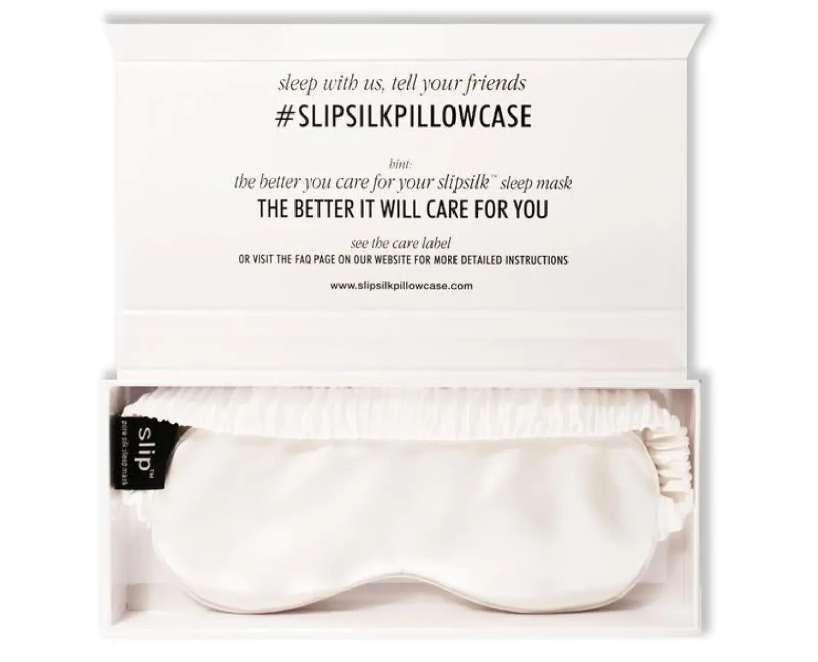 Slip Bedding|Pure Silk Sleep Mask - White