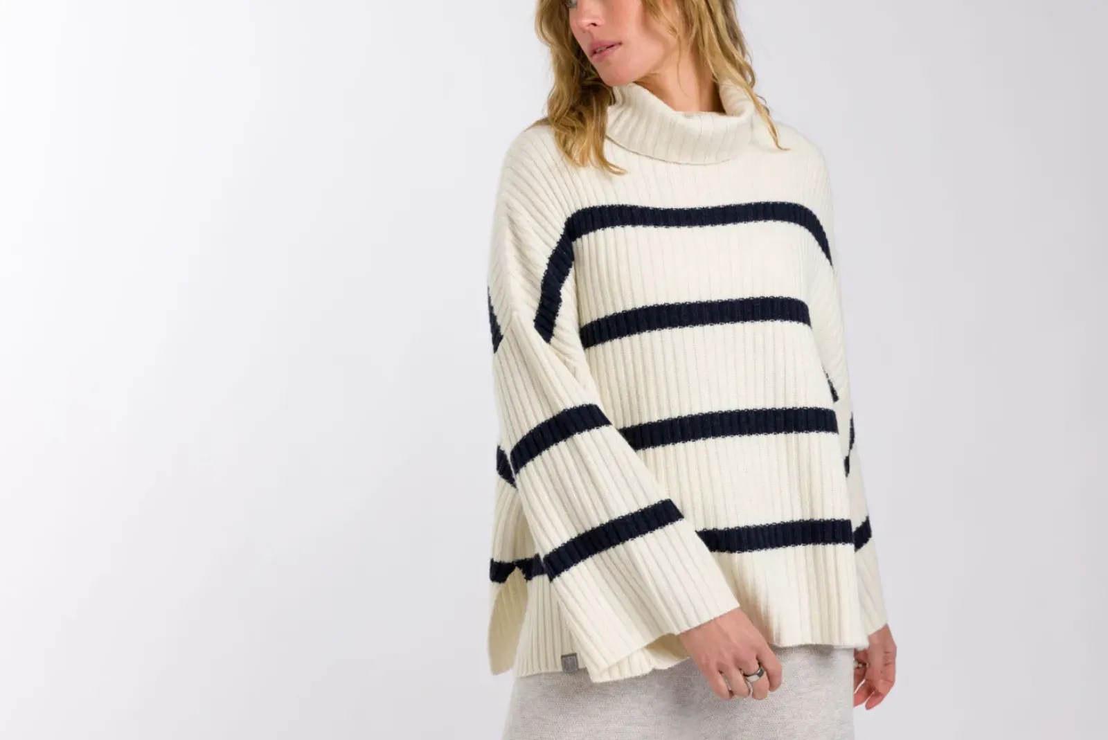 Talamaya Knitwear|Divine Rib Pullover - Starling Stripe