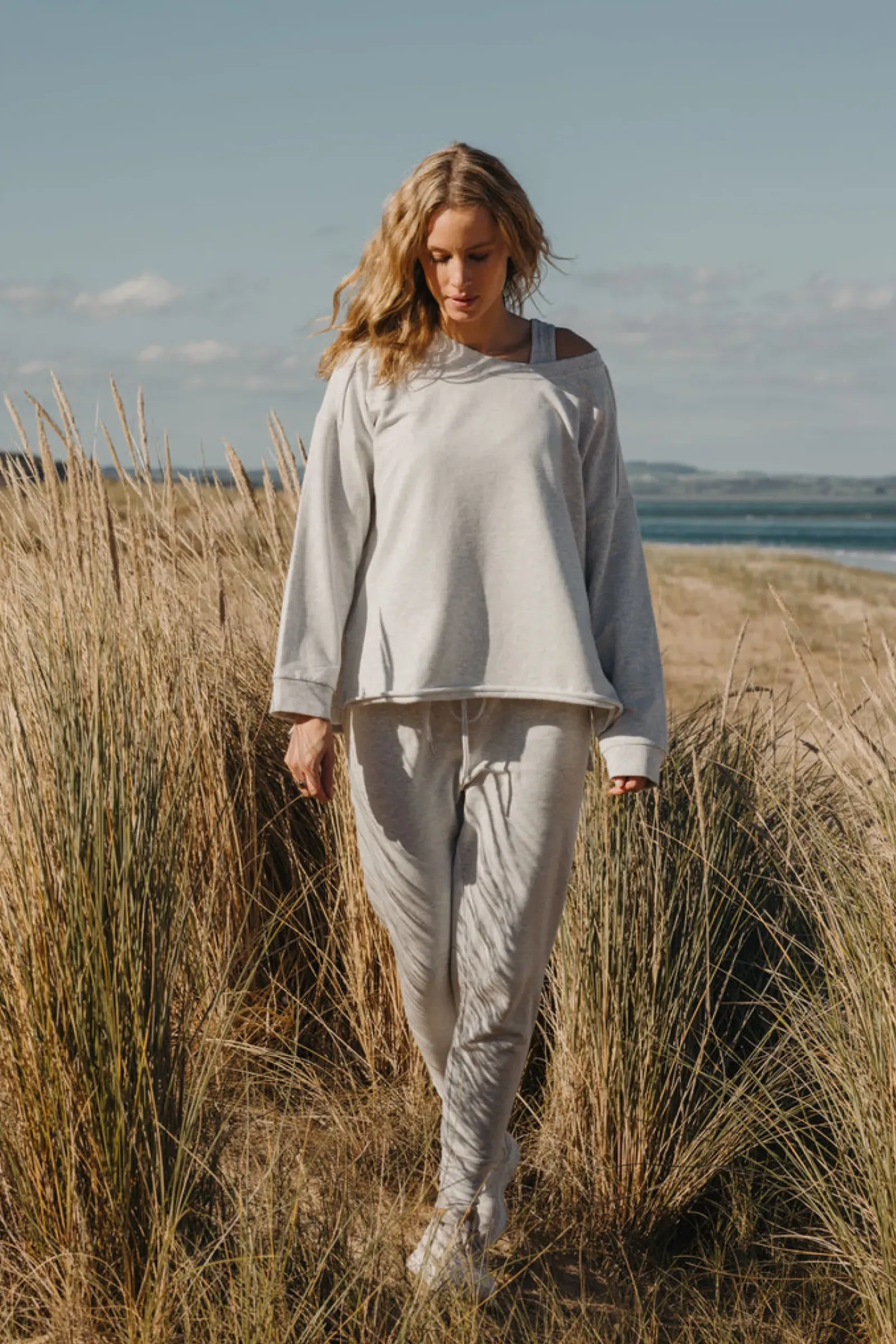 Talamaya Tops|Knitwear|Heavenly Fleece Windcheater - Silver Marle