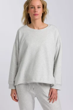 Talamaya Tops|Knitwear|Heavenly Fleece Windcheater - Silver Marle
