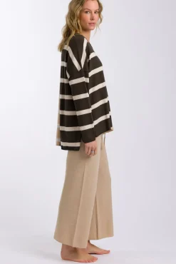 Talamaya Tops|Knitwear|Hinterland Stripe Pullover - Sable Combo