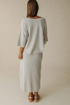 Talamaya Tops|Retreat Cotton Twist Tee Pullover - Silver & Salt