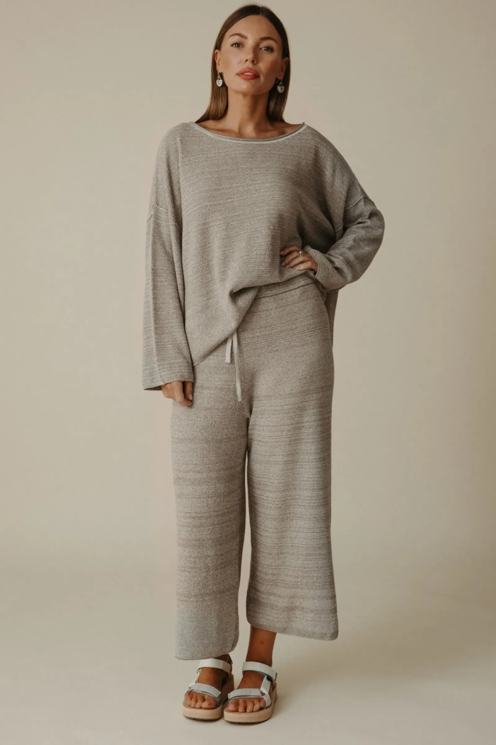 Talamaya Pants|Retreat Cotton Twist Pant - Dusty Olive & White