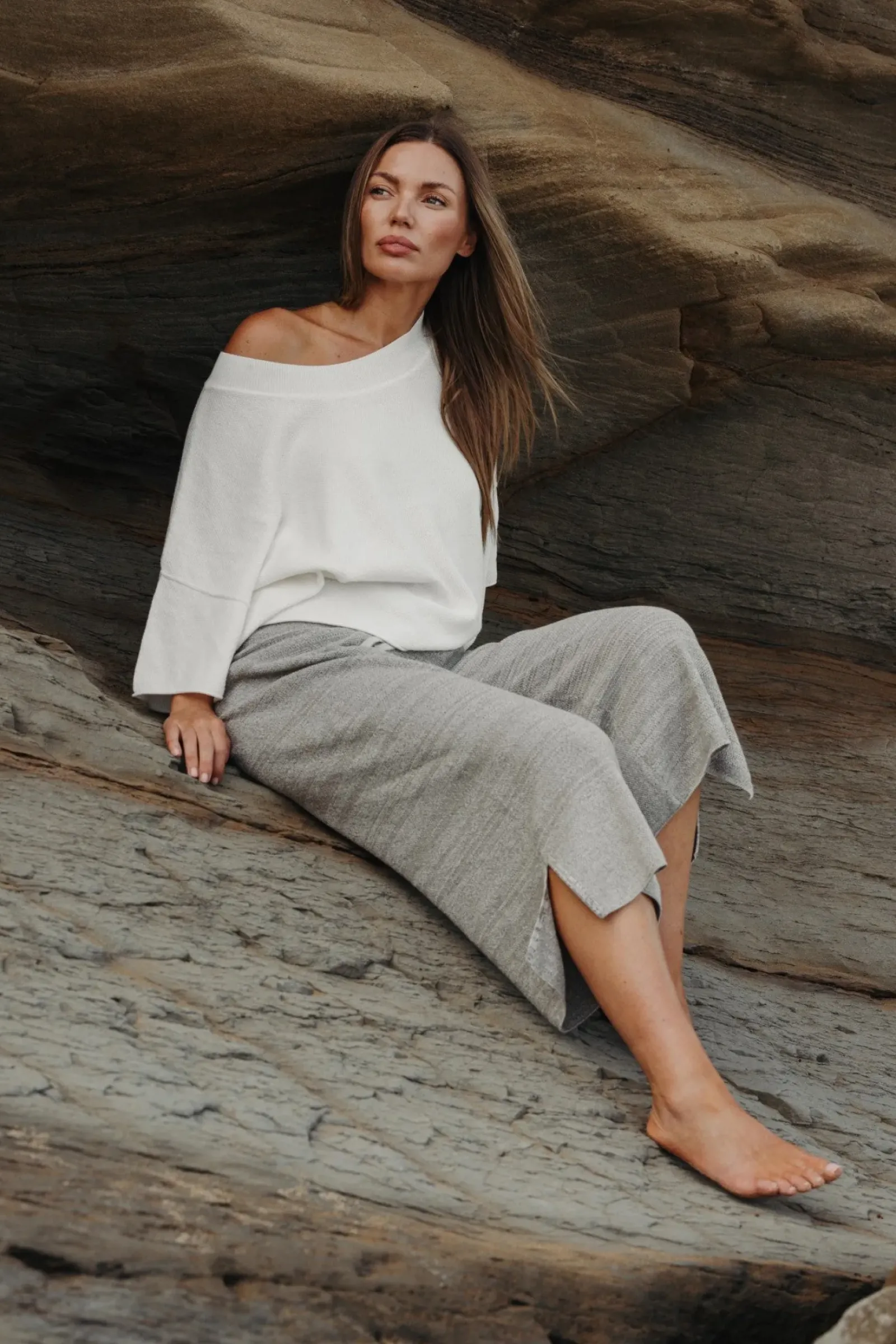 Talamaya Pants|Retreat Cotton Twist Pant - Dusty Olive & White