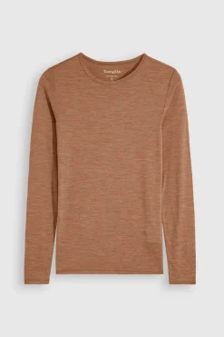 Toorallie Tops|Knitwear|Crew Merino Tee - Sand Dune
