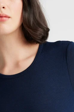 Toorallie Tops|Knitwear|Crew Merino Tee - Navy