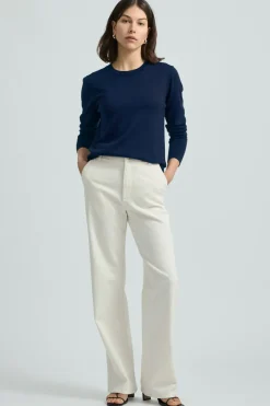Toorallie Knitwear|Fine Merino Crew - Navy