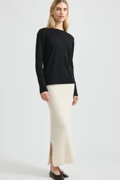 Toorallie Knitwear|Fine Merino Crew - Black
