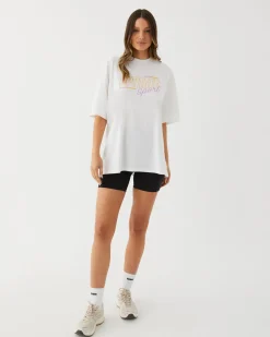 Upstate Tops|Hustle Tee- White Bars