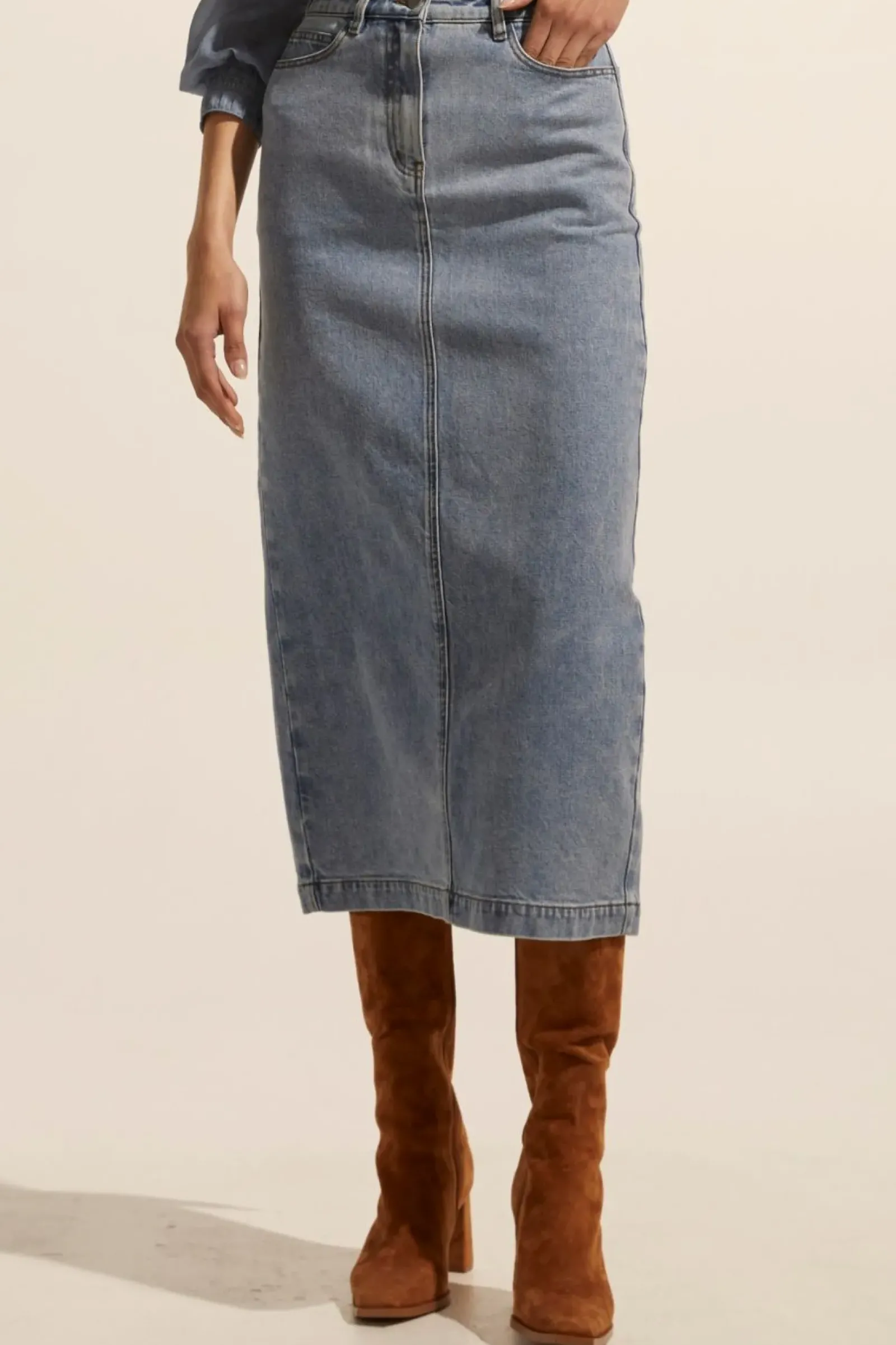 Zoe Kratzmann Skirts|Accord Skirt - Washed Denim