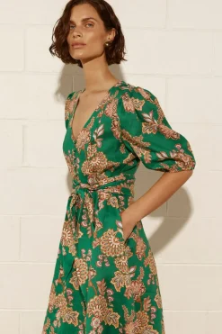 Zoe Kratzmann Dresses|Ebb Dress - K'gari Palm Green