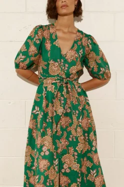 Zoe Kratzmann Dresses|Ebb Dress - K'gari Palm Green