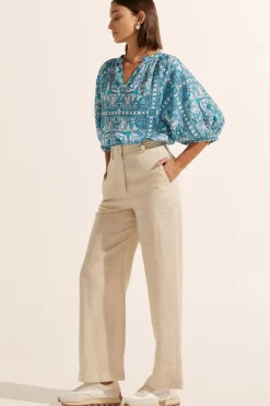 Zoe Kratzmann Tops|Hanker Top - Sapphire Tile